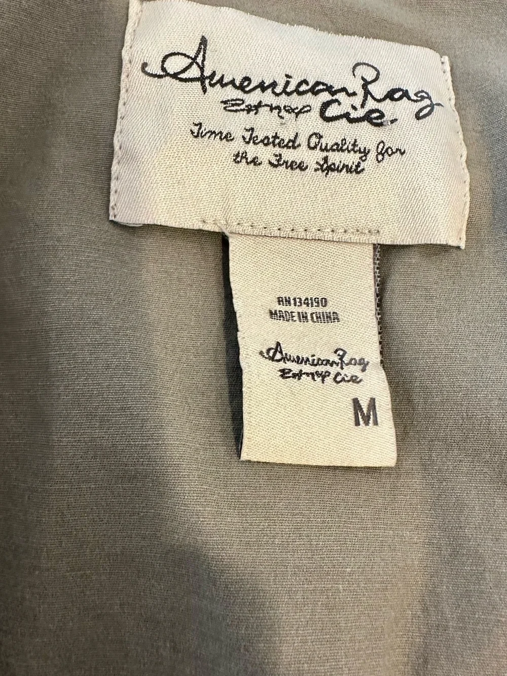 American Rag Olive Utility Drawstring Vest-M-Like New